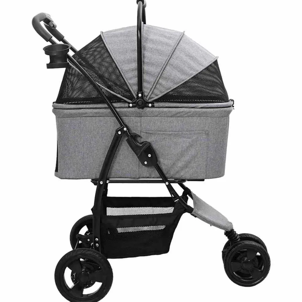 vidaXL Opvouwbare Huisdierenwagen Grijs 78 x 54 x 101 cm Polyester