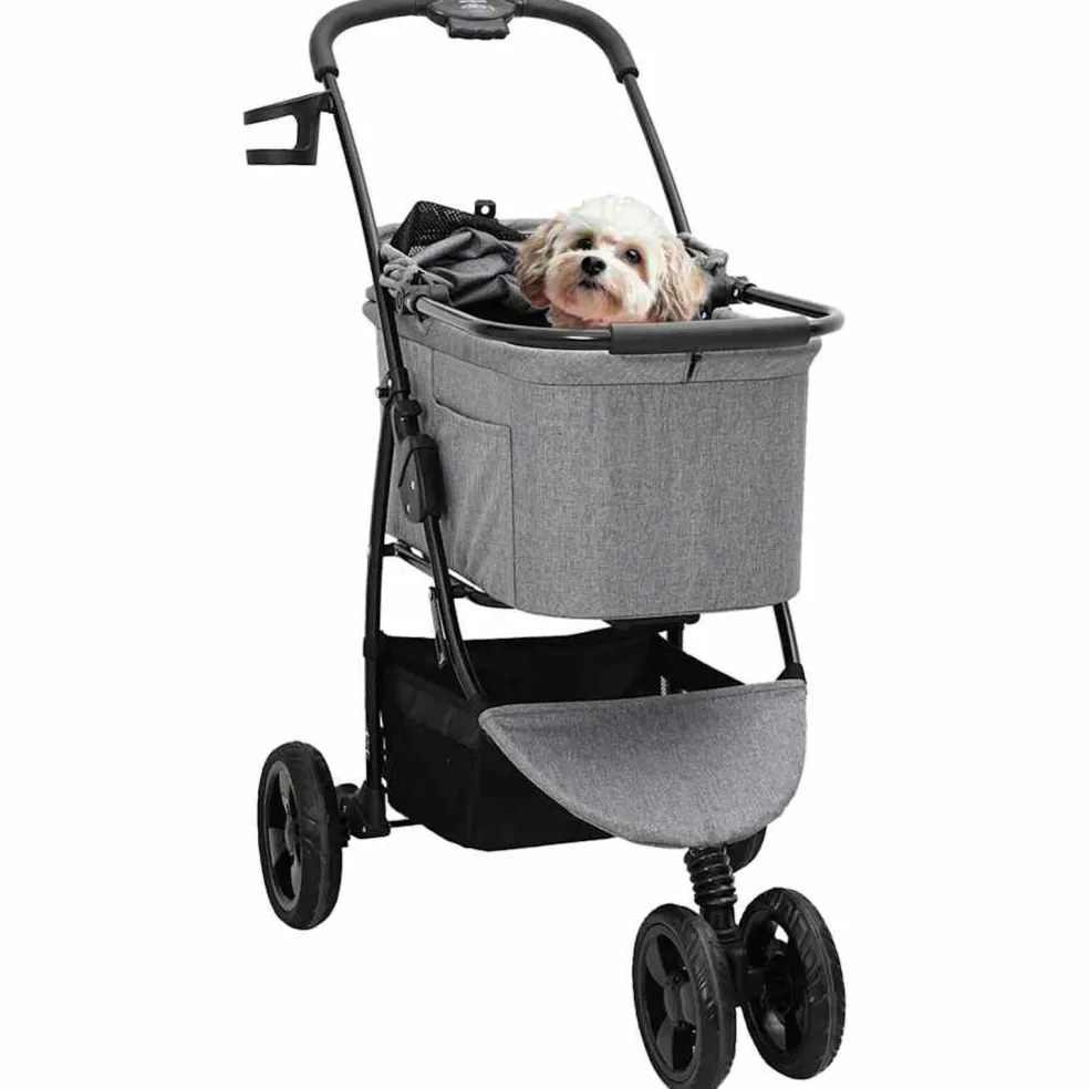 vidaXL Opvouwbare Huisdierenwagen Grijs 78 x 54 x 101 cm Polyester
