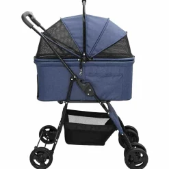 vidaXL Opvouwbare Huisdierenwagen Blauw 81 x 47 x 99 cm Polyester