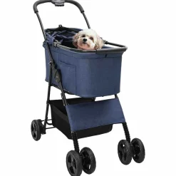 vidaXL Opvouwbare Huisdierenwagen Blauw 81 x 47 x 99 cm Polyester
