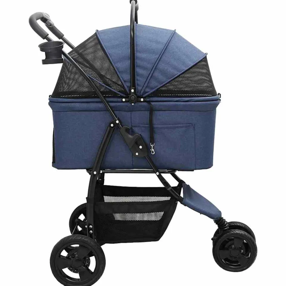 vidaXL Opvouwbare Huisdierenwagen Blauw 78 x 54 x 101 cm Polyester