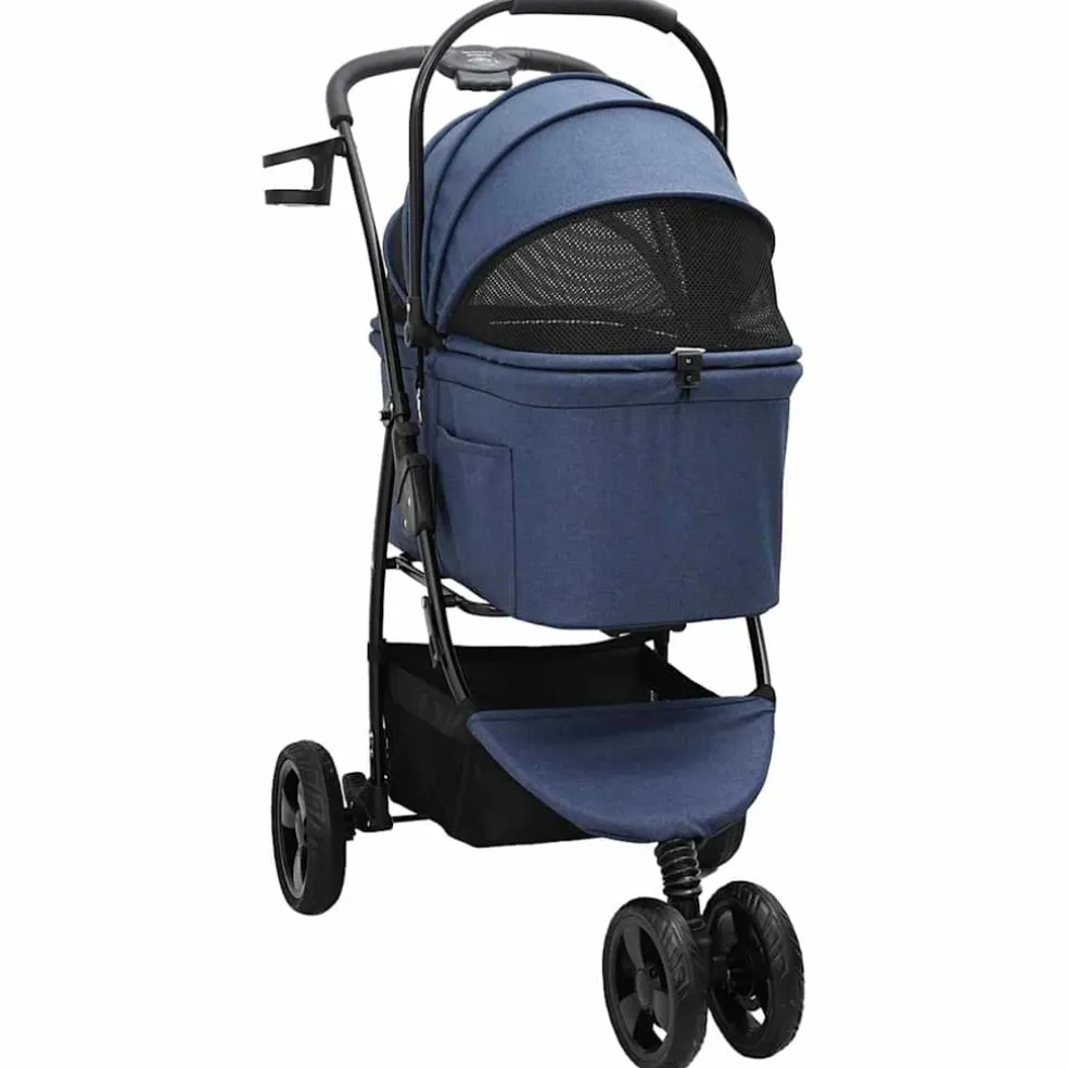 vidaXL Opvouwbare Huisdierenwagen Blauw 78 x 54 x 101 cm Polyester