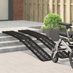 vidaXL Opvouwbare motoroprijplaat 340 kg per oprijplaat 2 st Zwart