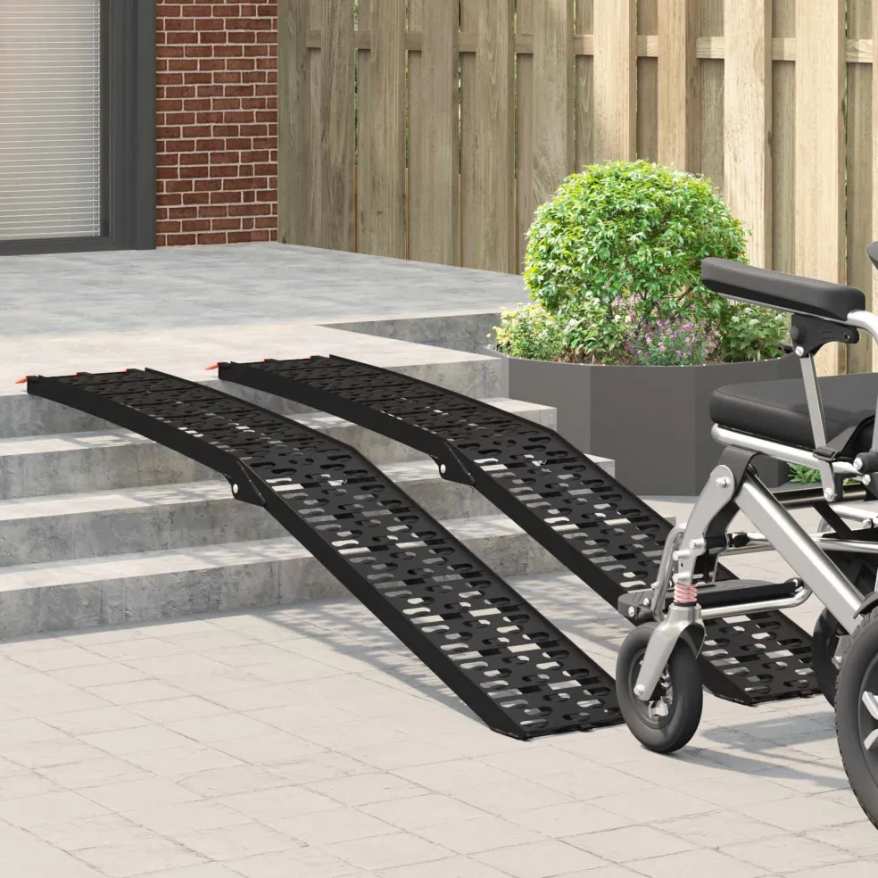 vidaXL Opvouwbare motoroprijplaat 340 kg per oprijplaat 2 st Zwart