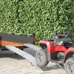 vidaXL Opvouwbare oprijplaat 200kg per oprijplaat 2 st zilver