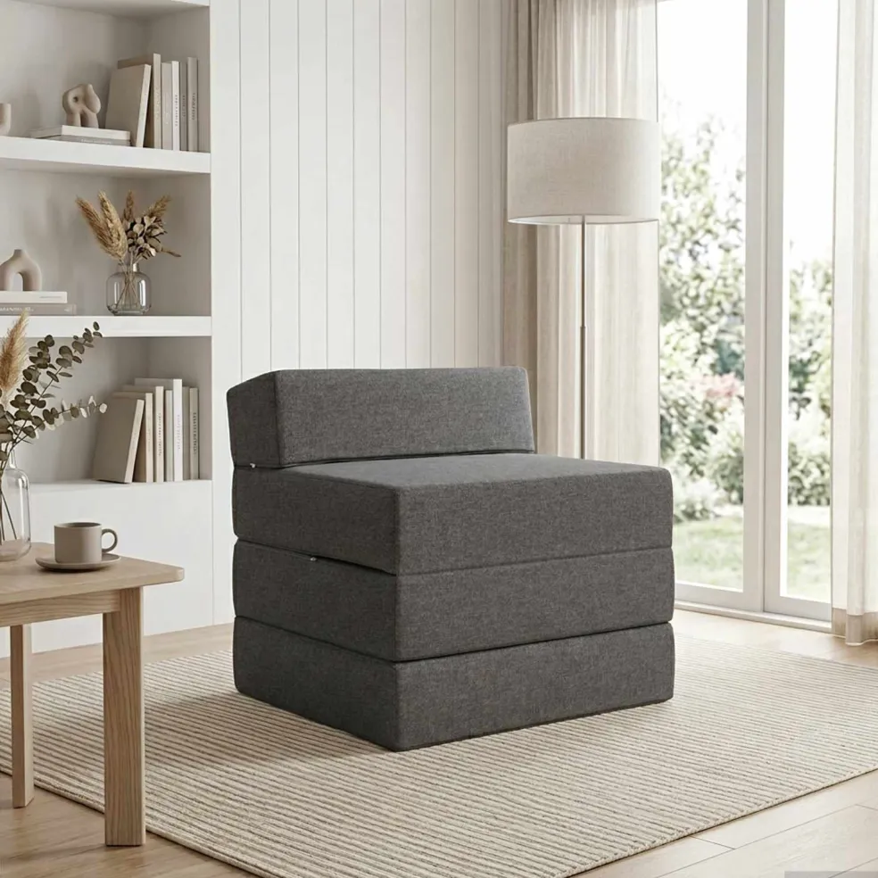 vidaXL Opvouwbare slaapbank Lichtgrijs 70 x 60 x 63 cm Stof
