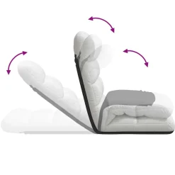 vidaXL Opvouwbare vloerstoel 71x51x62 cm stof wolkengrijs