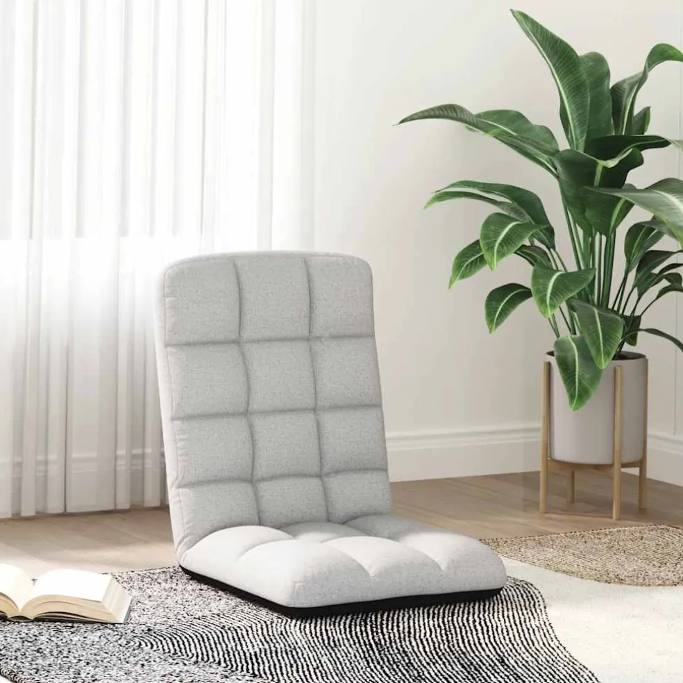 vidaXL Opvouwbare vloerstoel 71x51x62 cm stof wolkengrijs