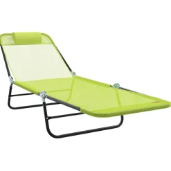vidaXL Opvouwbare zonnebed Groen 182 x 55 x 85,5 cm Textileen