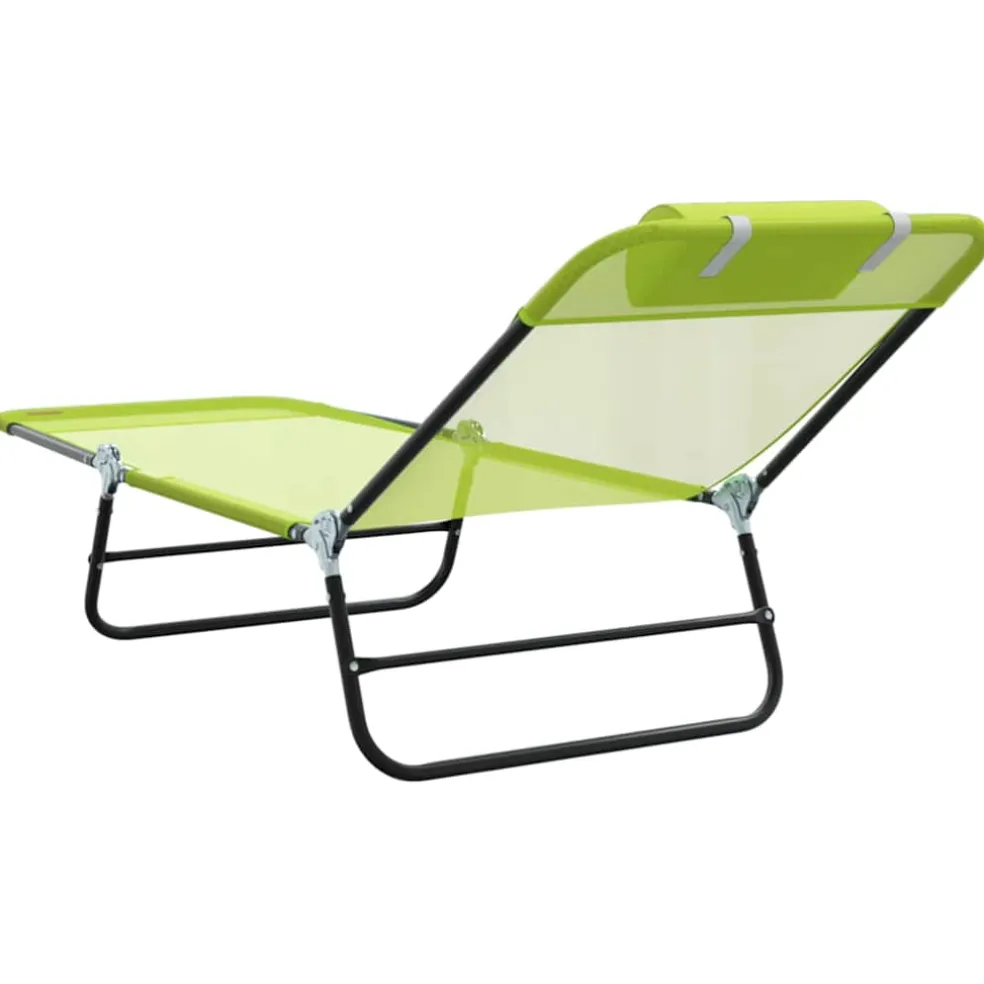 vidaXL Opvouwbare zonnebed Groen 182 x 55 x 85,5 cm Textileen