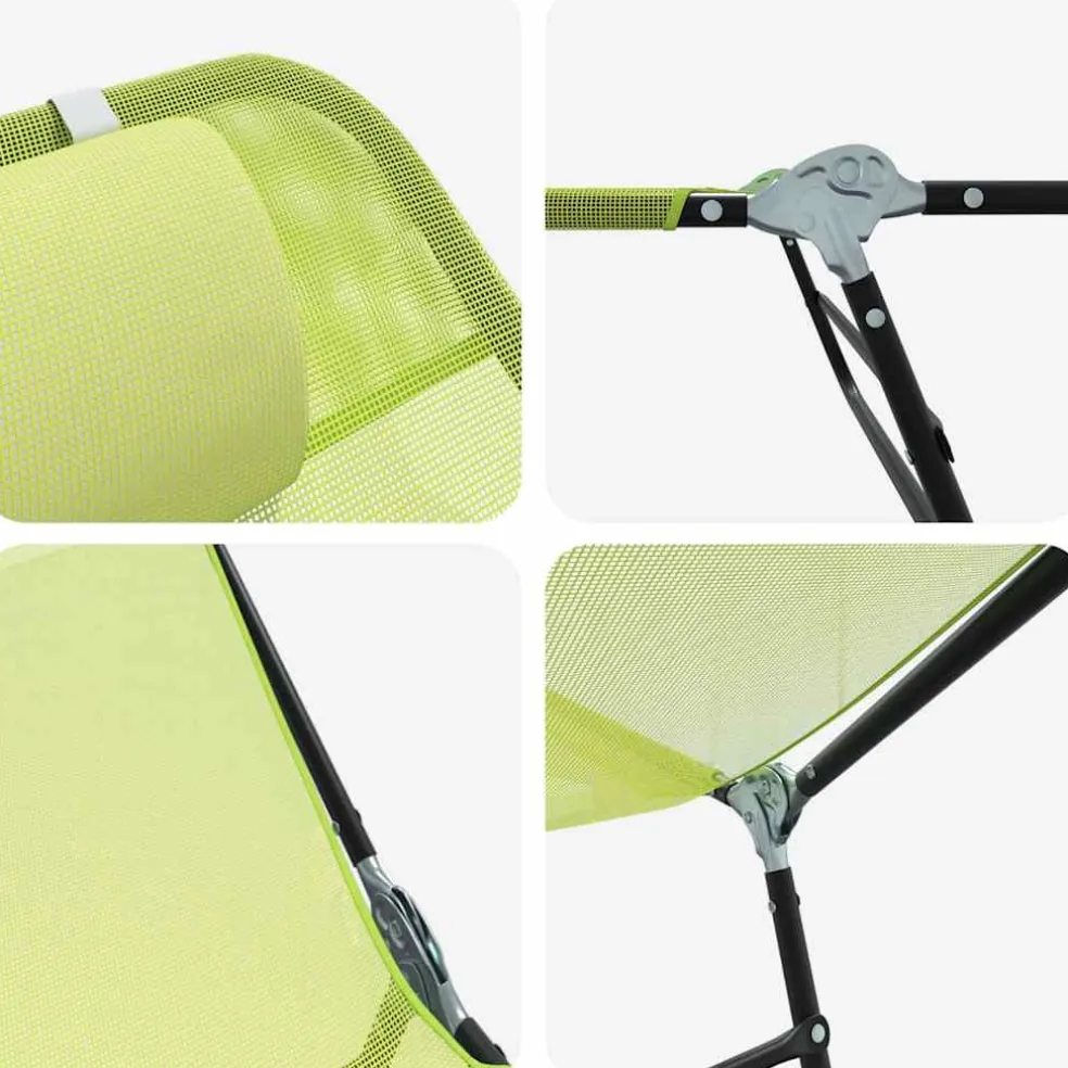 vidaXL Opvouwbare zonnebed Groen 182 x 55 x 85,5 cm Textileen