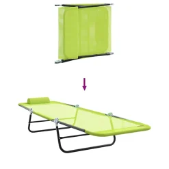 vidaXL Opvouwbare zonnebed Groen 182 x 55 x 85,5 cm Textileen