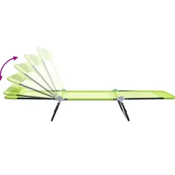 vidaXL Opvouwbare zonnebed Groen 182 x 55 x 85,5 cm Textileen