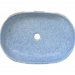 vidaXL Opzetwasbak ovaal 59x40x14 cm keramiek meerkleurig