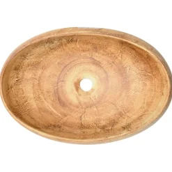 vidaXL Opzetwasbak ovaal 59x40x15 cm keramiek bruin