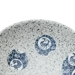 vidaXL Opzetwasbak ovaal 47x33x13 cm keramiek grijs en blauw