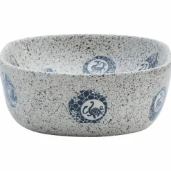 vidaXL Opzetwasbak ovaal 47x33x13 cm keramiek grijs en blauw