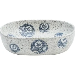 vidaXL Opzetwasbak ovaal 47x33x13 cm keramiek grijs en blauw