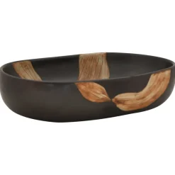 vidaXL Opzetwasbak ovaal 59x40x14 cm keramiek zwart