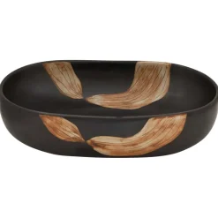 vidaXL Opzetwasbak ovaal 59x40x14 cm keramiek zwart