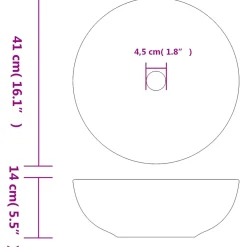 vidaXL Opzetwasbak rond Φ41x14 cm keramiek zwart en blauw