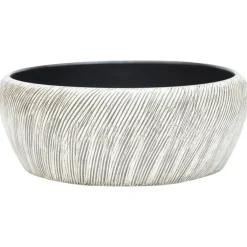vidaXL Opzetwasbak rond Φ41x14 cm keramiek zwart en grijs