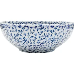 vidaXL Opzetwasbak rond Φ41x14 cm keramiek wit en blauw