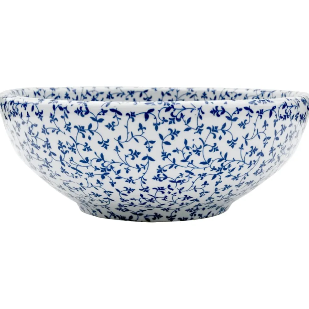 vidaXL Opzetwasbak rond Φ41x14 cm keramiek wit en blauw
