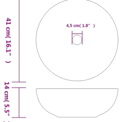 vidaXL Opzetwasbak rond Φ41x14 cm keramiek wit en blauw