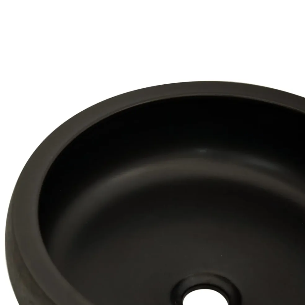 vidaXL Opzetwasbak rond Φ41x14 cm keramiek zwart en bruin