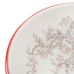 vidaXL Opzetwasbak rond Φ41x14 cm keramiek wit en rood