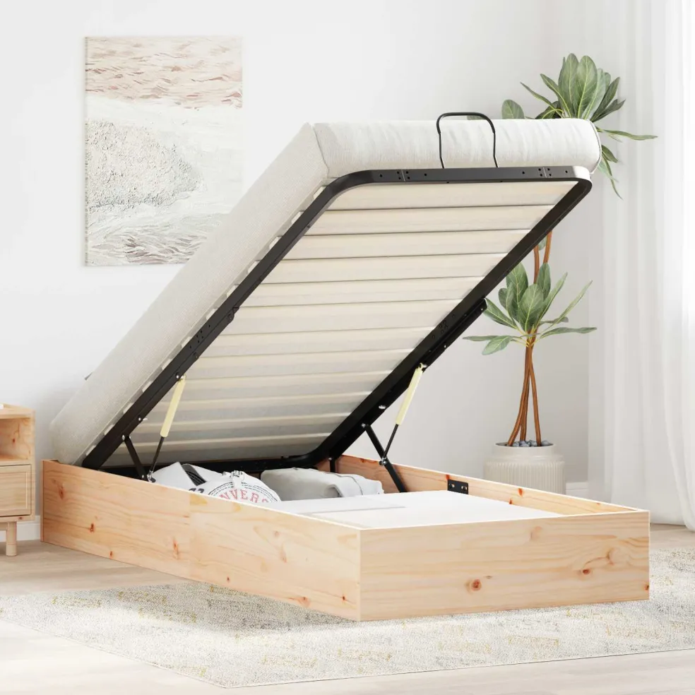 vidaXL Ottoman Bedframe met Opslag Naturel 72 x 190 cm