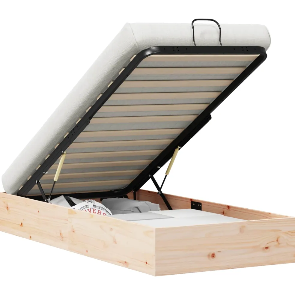 vidaXL Ottoman Bedframe met Opslag Naturel 72 x 190 cm