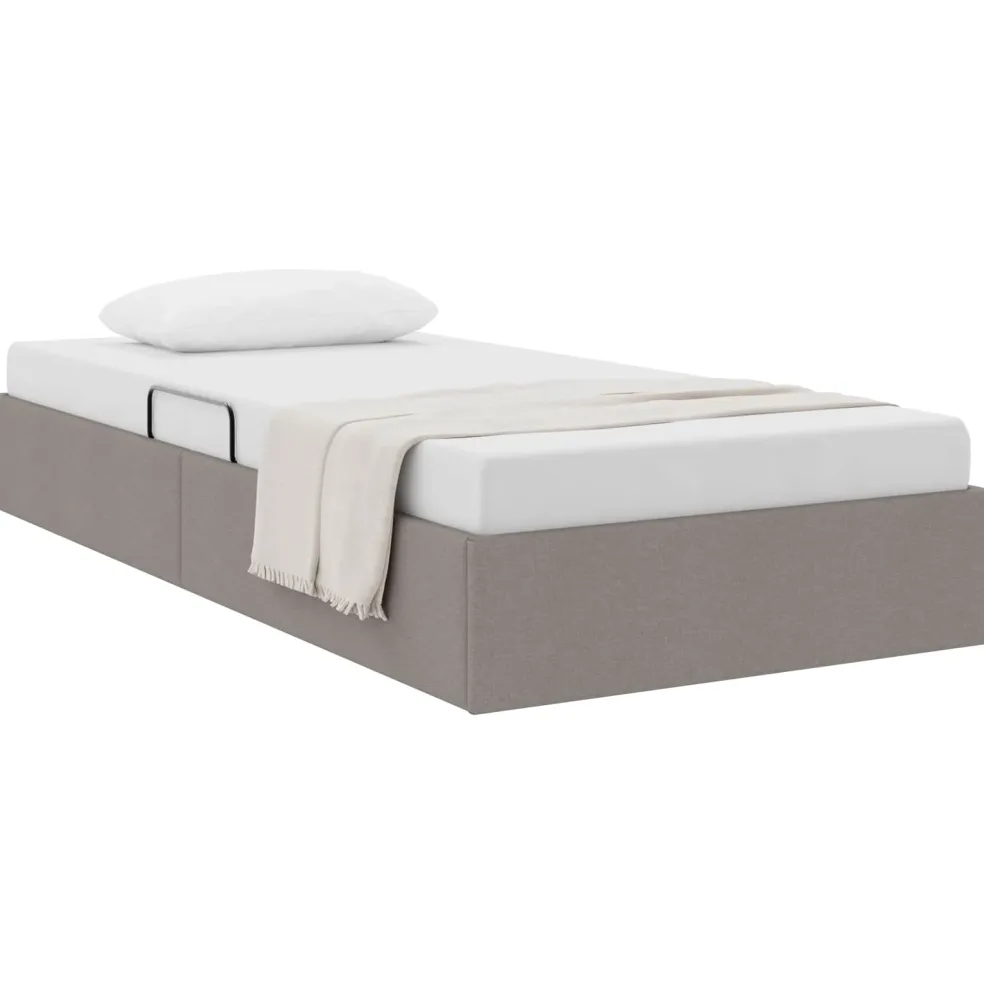 vidaXL Ottoman Bedframe met opslag Taupe 90 x 190 cm Stof