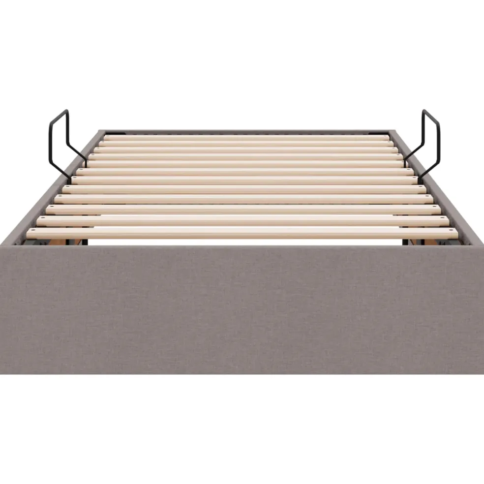 vidaXL Ottoman Bedframe met opslag Taupe 90 x 190 cm Stof