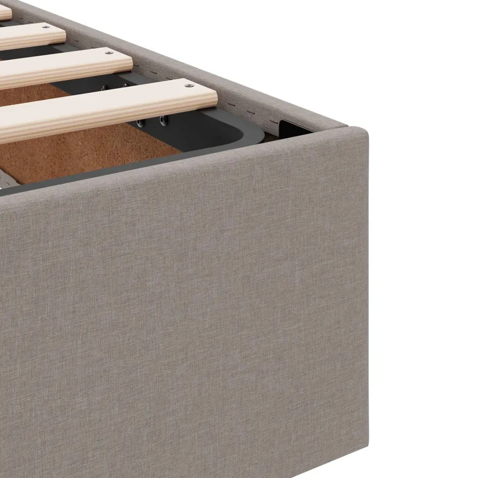 vidaXL Ottoman Bedframe met opslag Taupe 90 x 190 cm Stof