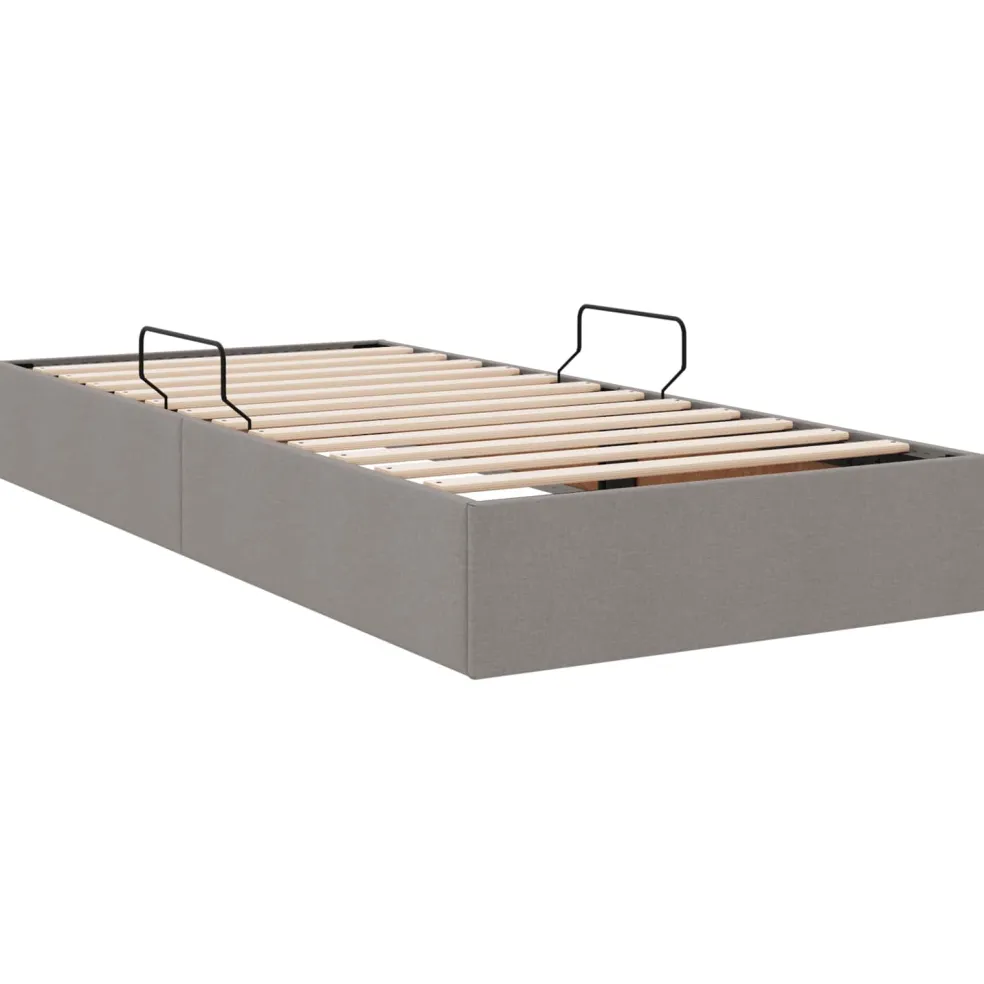 vidaXL Ottoman Bedframe met opslag Taupe 90 x 190 cm Stof