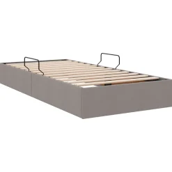 vidaXL Ottoman Bedframe met opslag Taupe 90 x 190 cm Stof