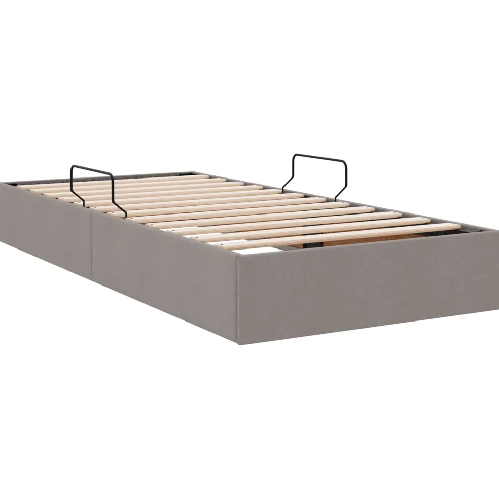 vidaXL Ottoman Bedframe met opslag Taupe 90 x 190 cm Stof