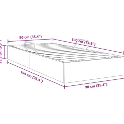 vidaXL Ottoman Bedframe met opslag Zwart 90 x 190 cm Stof