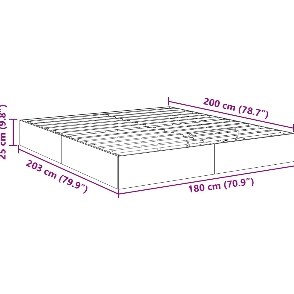 vidaXL Ottoman Bedframe Wit 180 x 200 cm Geconstrueerd hout
