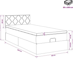 vidaXL Ottoman bed met matras Lichtgrijs 80 x 200 cm Stof