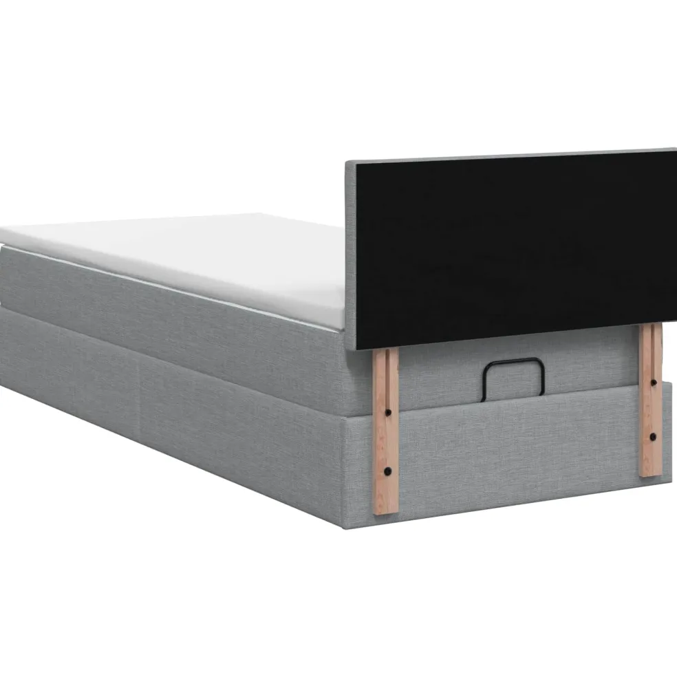 vidaXL Ottoman bed met matras Lichtgrijs 80 x 200 cm Stof