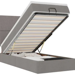 vidaXL Ottoman bed met matras 80x200cm stof taupe