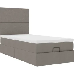 vidaXL Ottoman bed met matras 80x200cm stof taupe