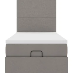vidaXL Ottoman bed met matras 80x200cm stof taupe
