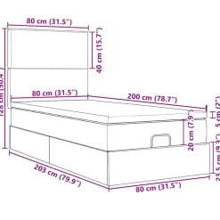 vidaXL Ottoman bed met matras 80x200cm stof taupe