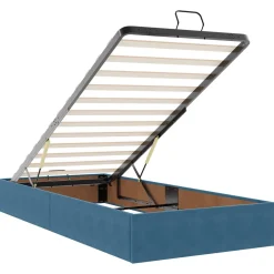 vidaXL Ottoman Bed met Matrassen en LED Donkerblauw 80 x 200 cm