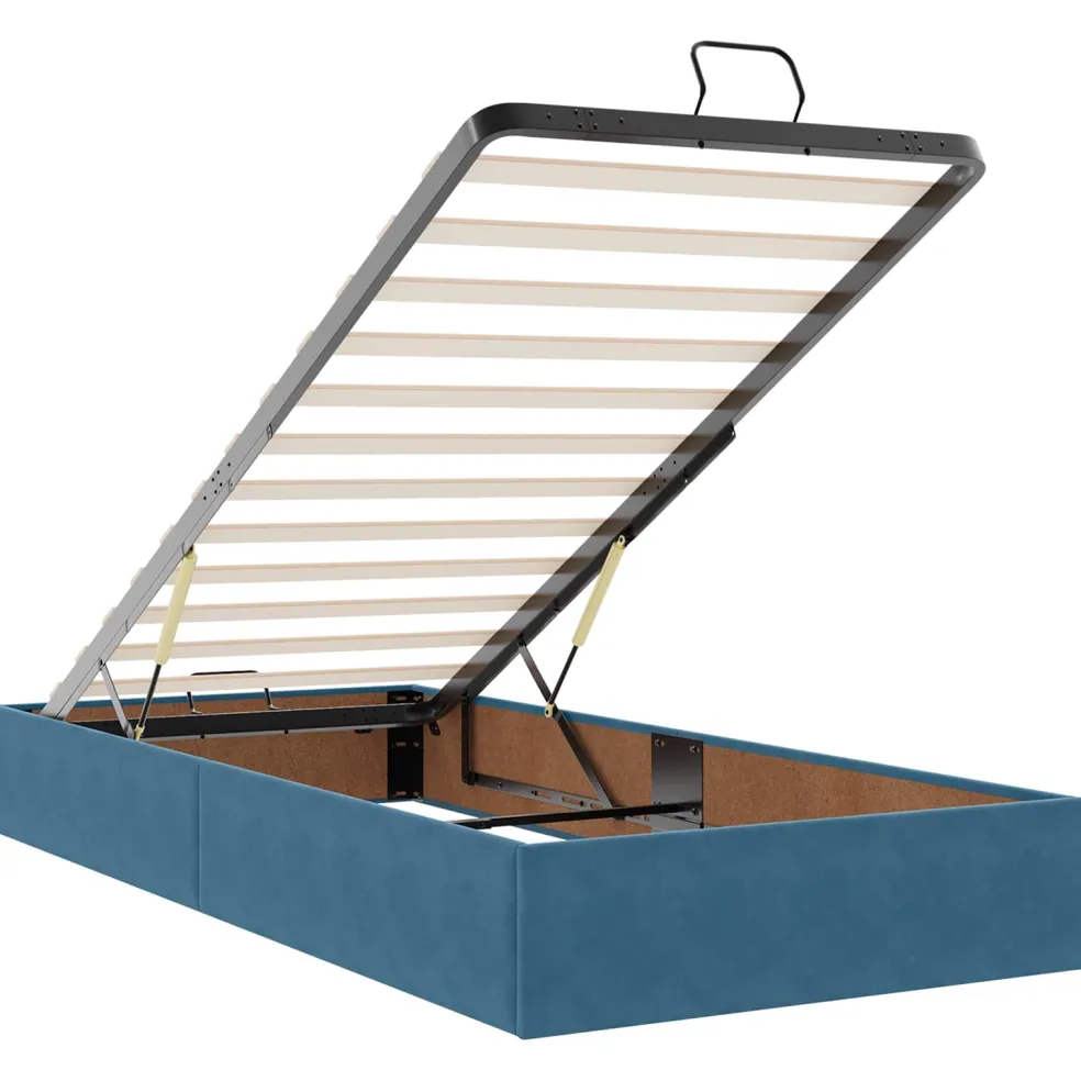 vidaXL Ottoman Bed met Matrassen en LED Donkerblauw 80 x 200 cm