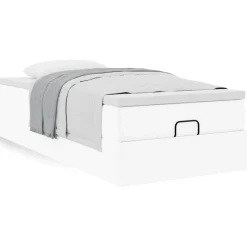vidaXL Ottoman bed met matras 80x200 cm kunstleer wit